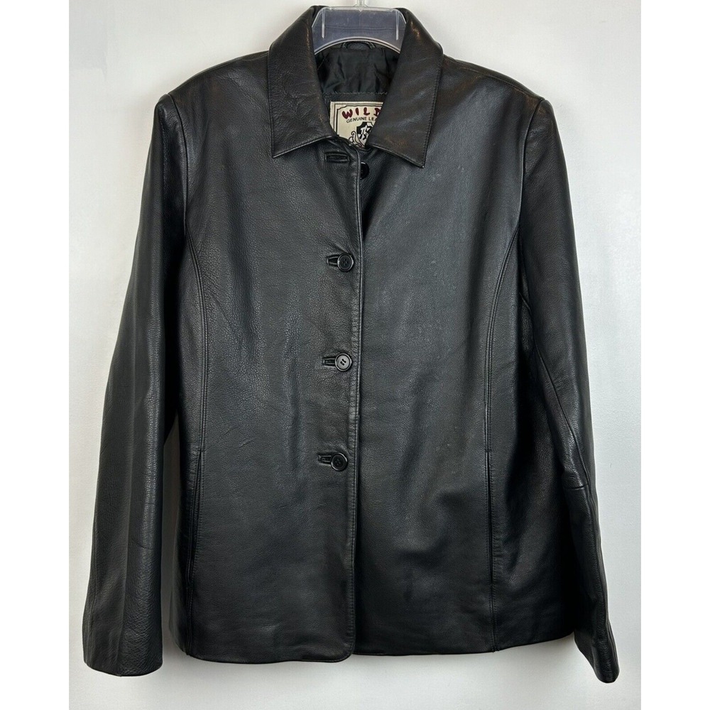 Vintage Leather Coat Womens XXL Black Jacket Heavy Quilted Lining XL Wilda Read